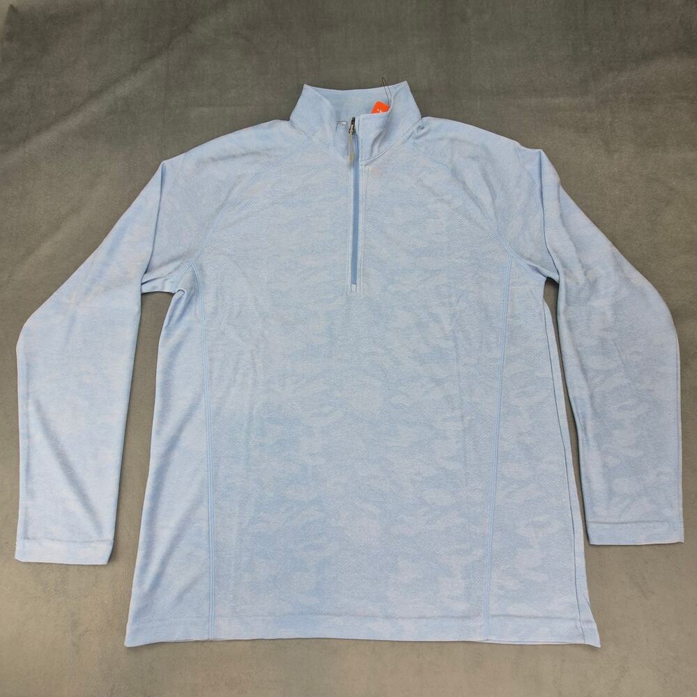 Storm Creek Bodyguard Eco-Camo Pullover Men's L Light Blue Base Layer 1/4 Zip